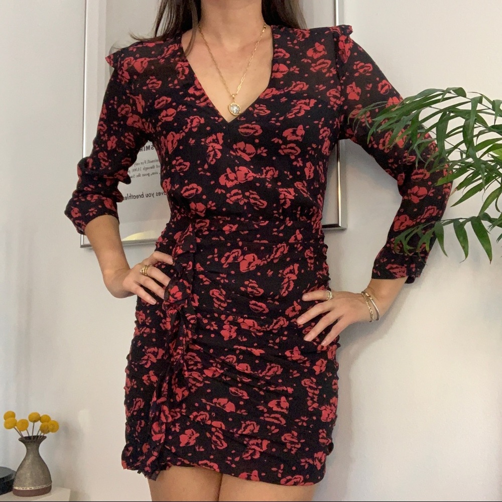 AllSaints black and faux wrap dress